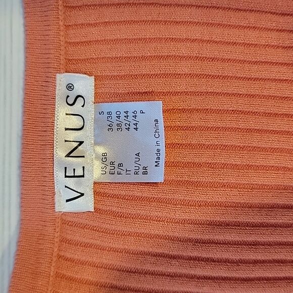 Venus orange sherbert ribbed knit sweater Women's Size S - Picture 7 of 10